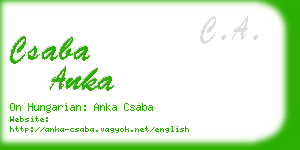 csaba anka business card